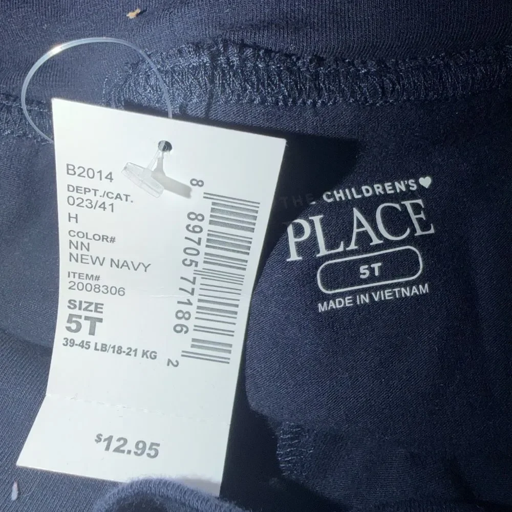 The Children’s Place Toddler Girls Foldover Waist Pants Stretch Navy 5T New